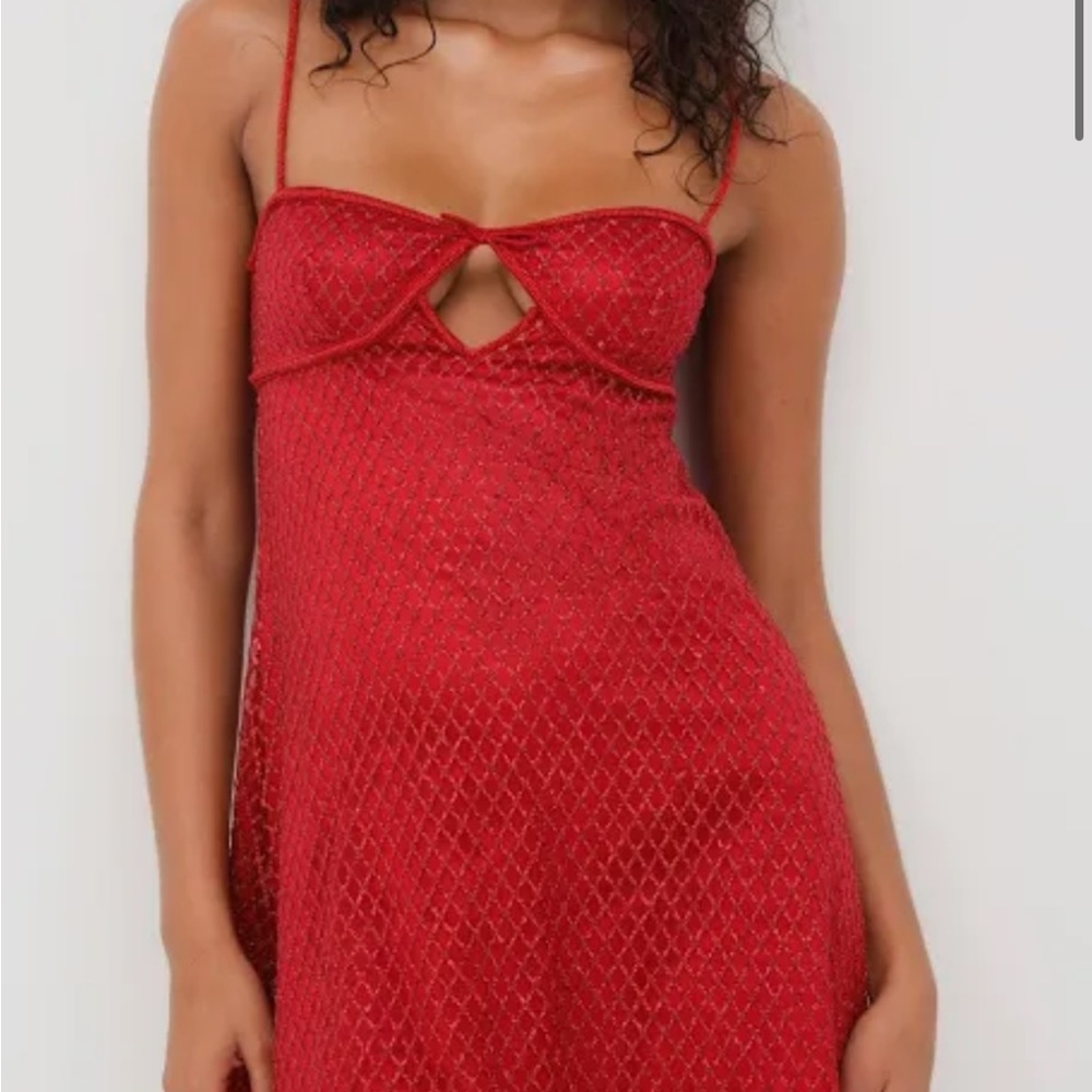 For Love & Lemons Glitter Slip Dress